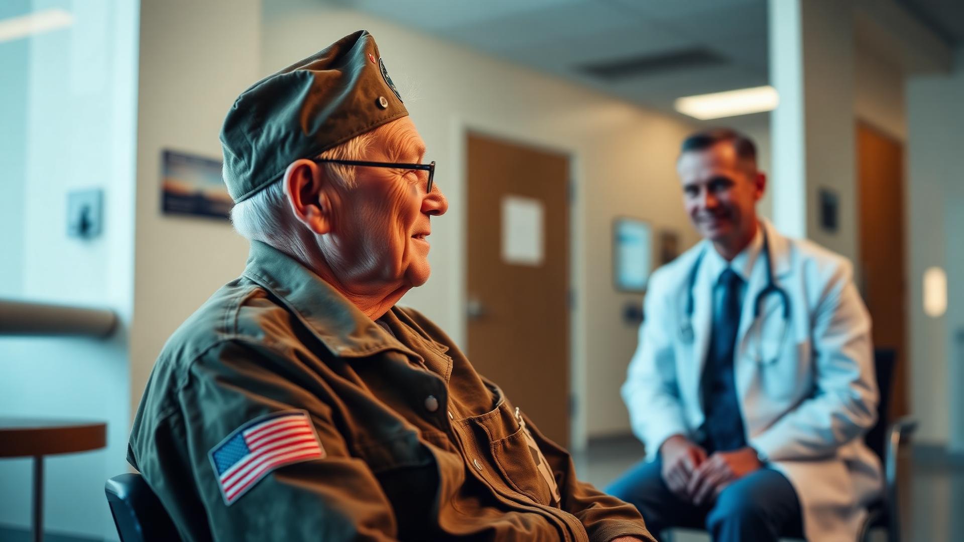 A veteran at home after completing a medical evaluation